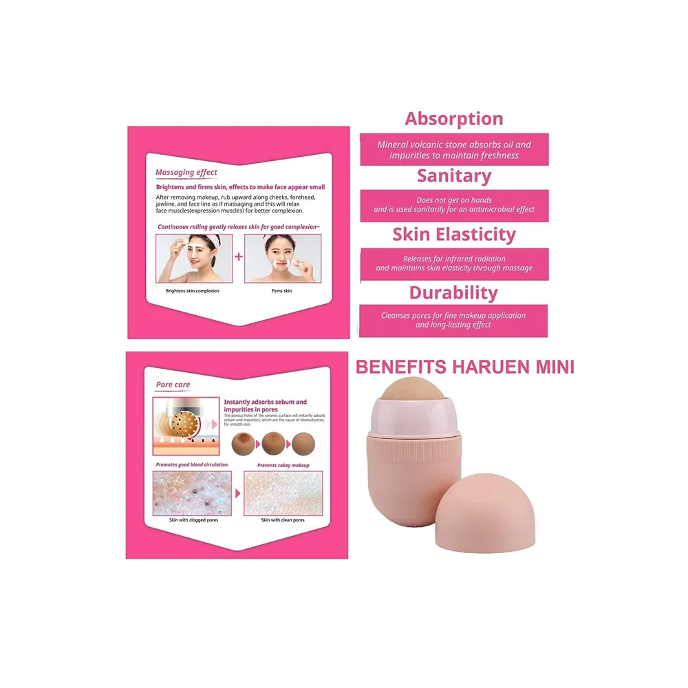 Oil Absorbing Roller Strong absorption removes oil and sebum from the face